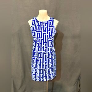 Blue and White Mini Dress for Cocktail